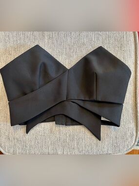 KEEPSAKE the Label Black Strapless Peplum Crop Top